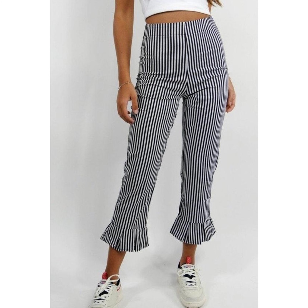 NWOT striped palmer pants w/ flared bottoms